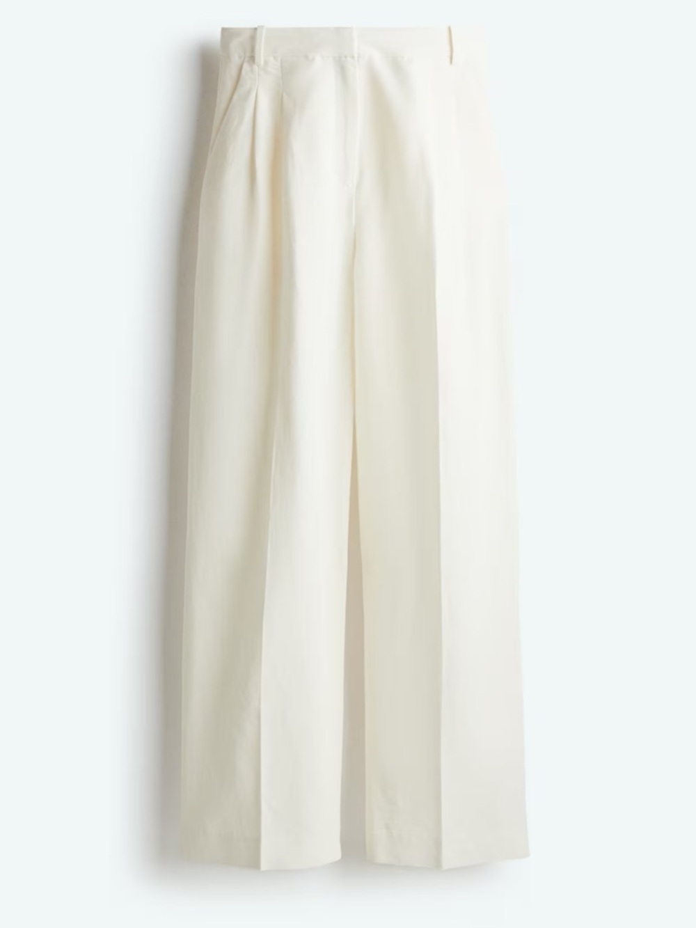 H&M Wide-Leg Creme Linen Trousers